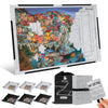 Miceplay Jigsaw Puzzle Board With 6 Sorting Trays, Foldable Puzzle Mat With Auxiliary Lines For Puzzle Storage Saver, 39'' X 26'