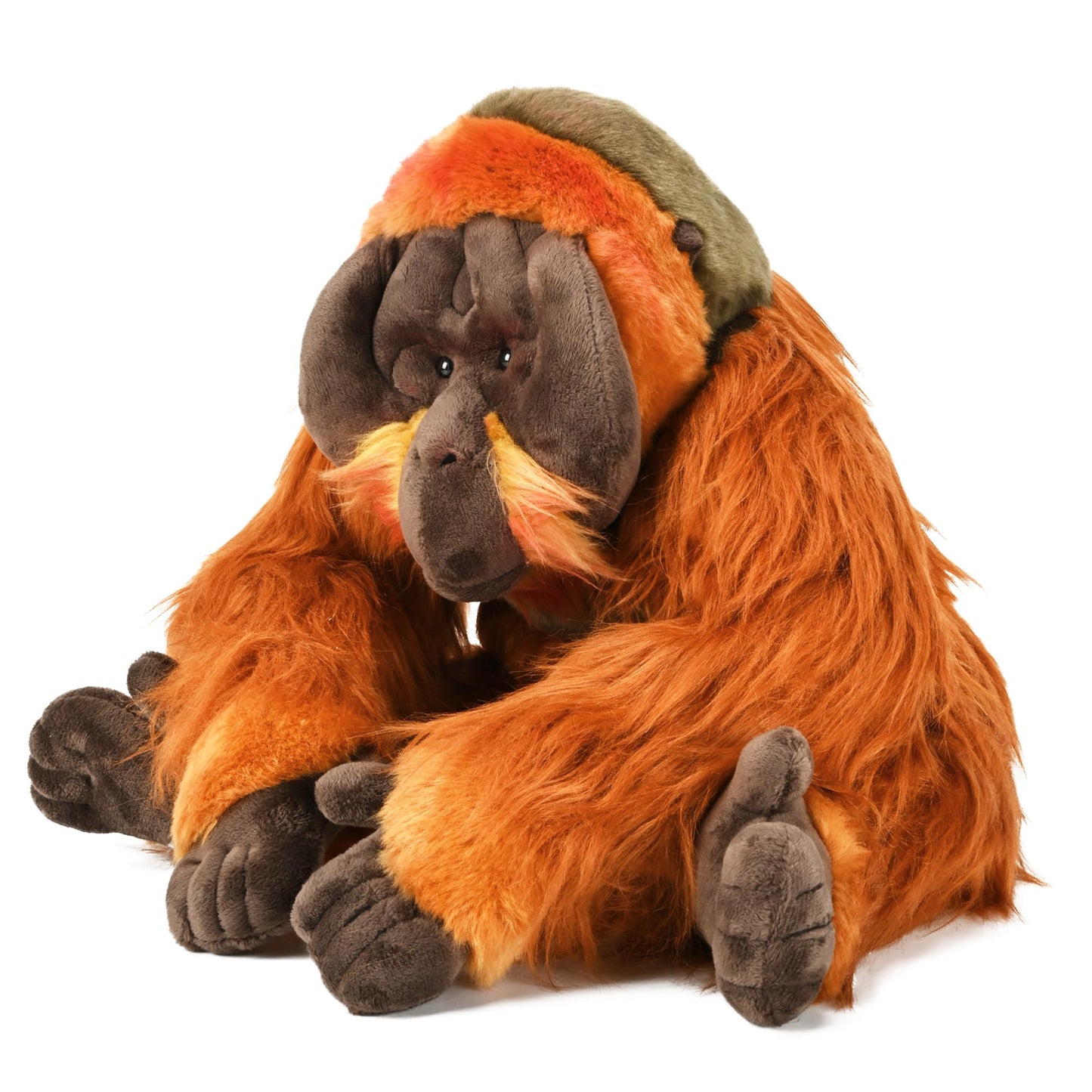 TCHTLK 20 Realistic Orangutan Stuffed Animal, Cute Plush Chimpanzee Toy, Large Red Ape Gift for Kids