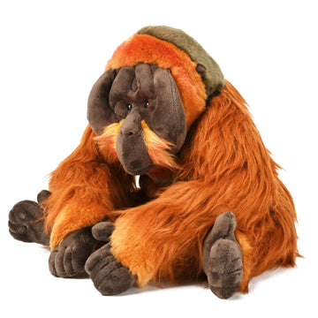 TCHTLK 20 Realistic Orangutan Stuffed Animal, Cute Plush Chimpanzee Toy, Large Red Ape Gift for Kids
