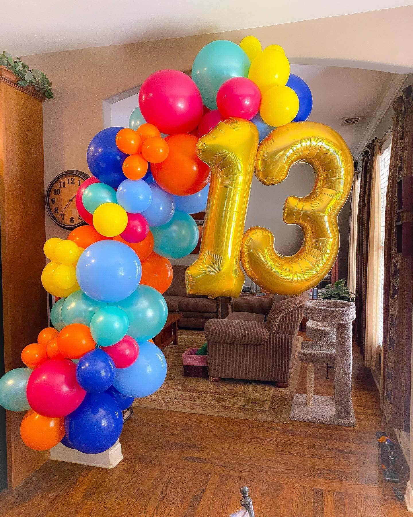 40 Inch Gold 13 Number Balloons Giant Jumbo Huge 13 Or 31 Foil Mylar Helium Number Digital Balloons Gold Birthday Mylar Digital