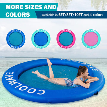 COOLWAVE Inflatable Water Hammock, 8FT Portable Pool Float, Blue & Light Blue, Model C02-IWH25
