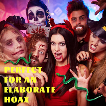 Hfatmos 18 Pcs Realistic Rubber Snakes, Assorted Sizes Plastic Snakes, Prank Snake Toys For Halloween Party, Tricking People, Kids Playing, Garden Props - Deter Squirrels, Mouse, Rabbits, Birds