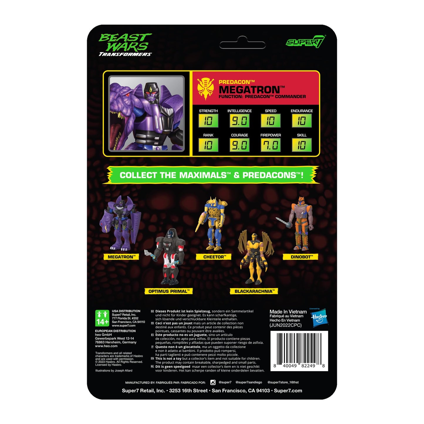 Super7 Transformers Beast Wars Megatron - 4' Transformers Action Figure Classic Cartoon Collectibles And Retro Toys