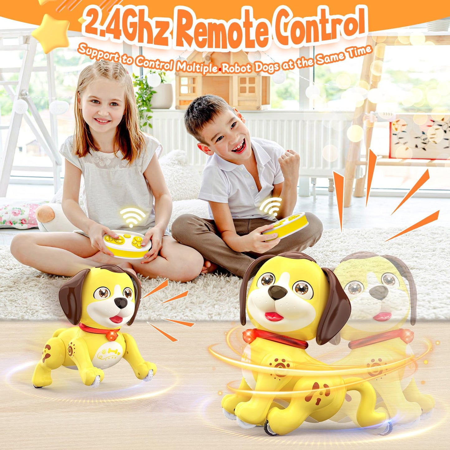 Lipoliftco Remote Control Robot Dog Toy, Interactive Robot Dog Toys For Kids With Music, Led, Rechargeable Robot Pet, Auto Demo