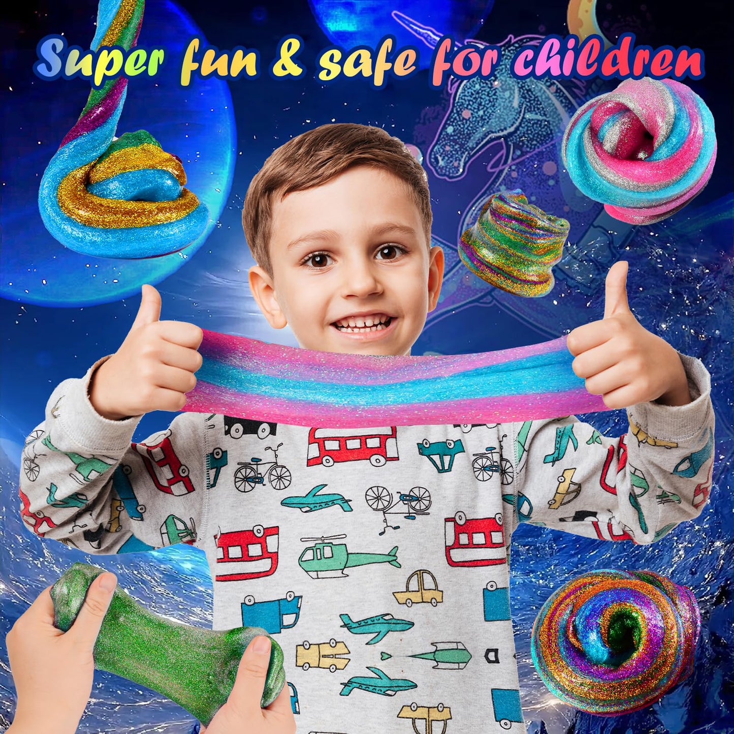 Zdthnsiat Galaxy Slime Sparkling 24Pack Toy Party Favors For Girl, Stretchy And Non-Sticky, Stress Relief Toy For Boys, Easter B