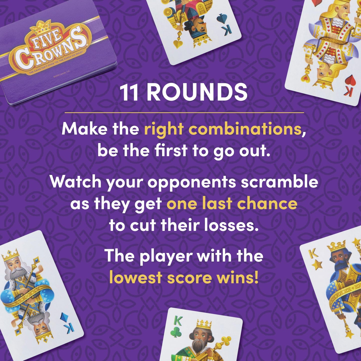 Five Crowns Travel Case Bundle, Cards, Scorecard Included - Card Game For Kids And Adults, Family Game Night, The Game Isn? Over