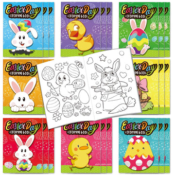 Omgouue Easter Day Coloring Books Kids Indoor Activities At Home Party Favors Supplies 24 Pack
