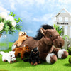 Lenwen 5 Pcs Horse Stuffed Animals 18 Inches Large Mommy Horse Plush with 4 Babies in Zippered Belly Nurturing Plushie Toy Set G