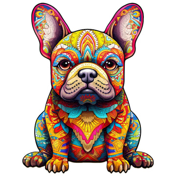 Woodemon Wooden Puzzles For Adults And Kids, French Bulldog (M-180Pcs) Wooden Jigsaw Puzzles, Unique Shaped Animal Wood Puzzles, Wooden Animal Puzzles Christmas Xmas Gifts Family Puzzles Game 11.8*9In
