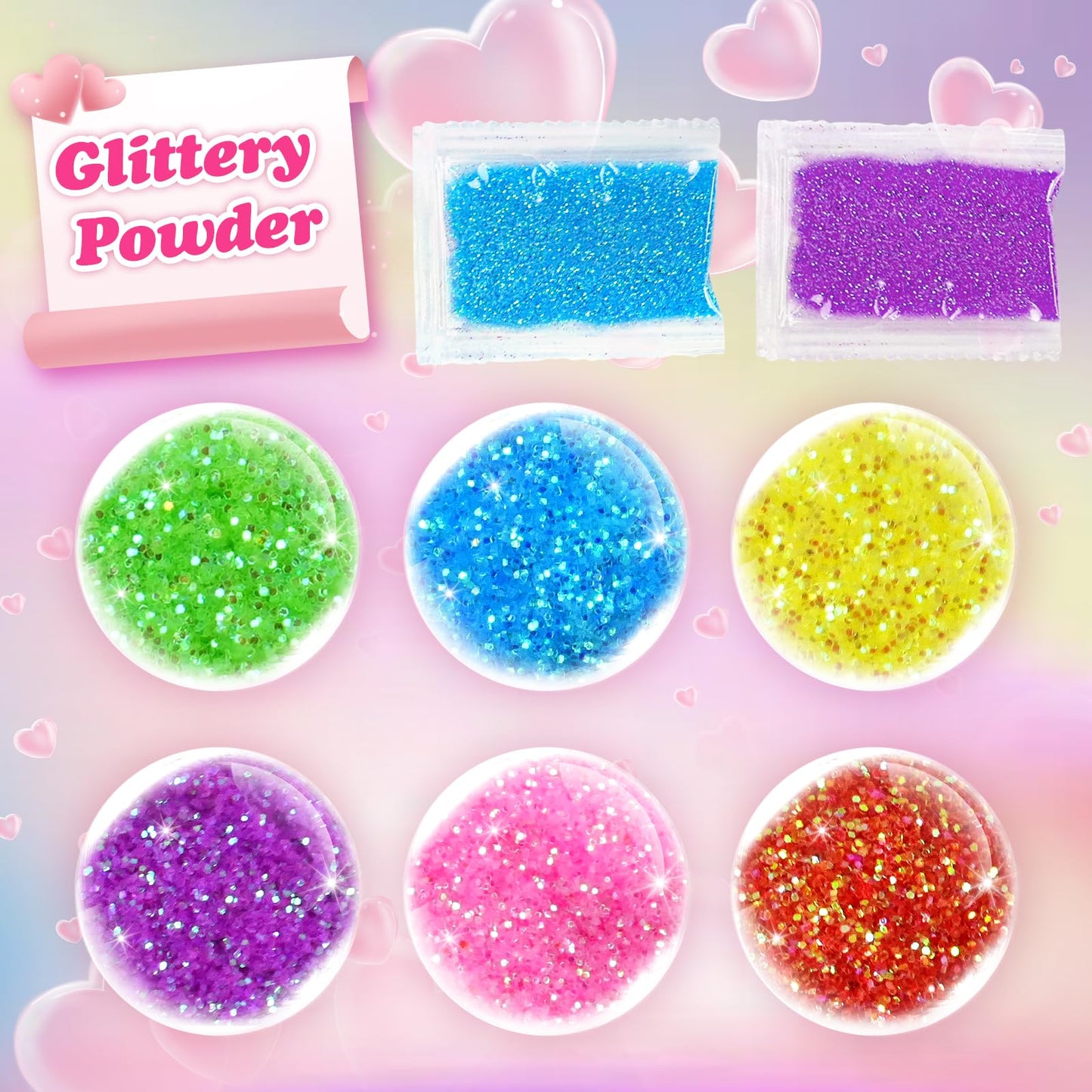 Rifamee 24 Pack Valentines Day Gifts For Kids Butter Shimmery Heart Slime Kit Craft For Boys And Girls With Card Valentine Party