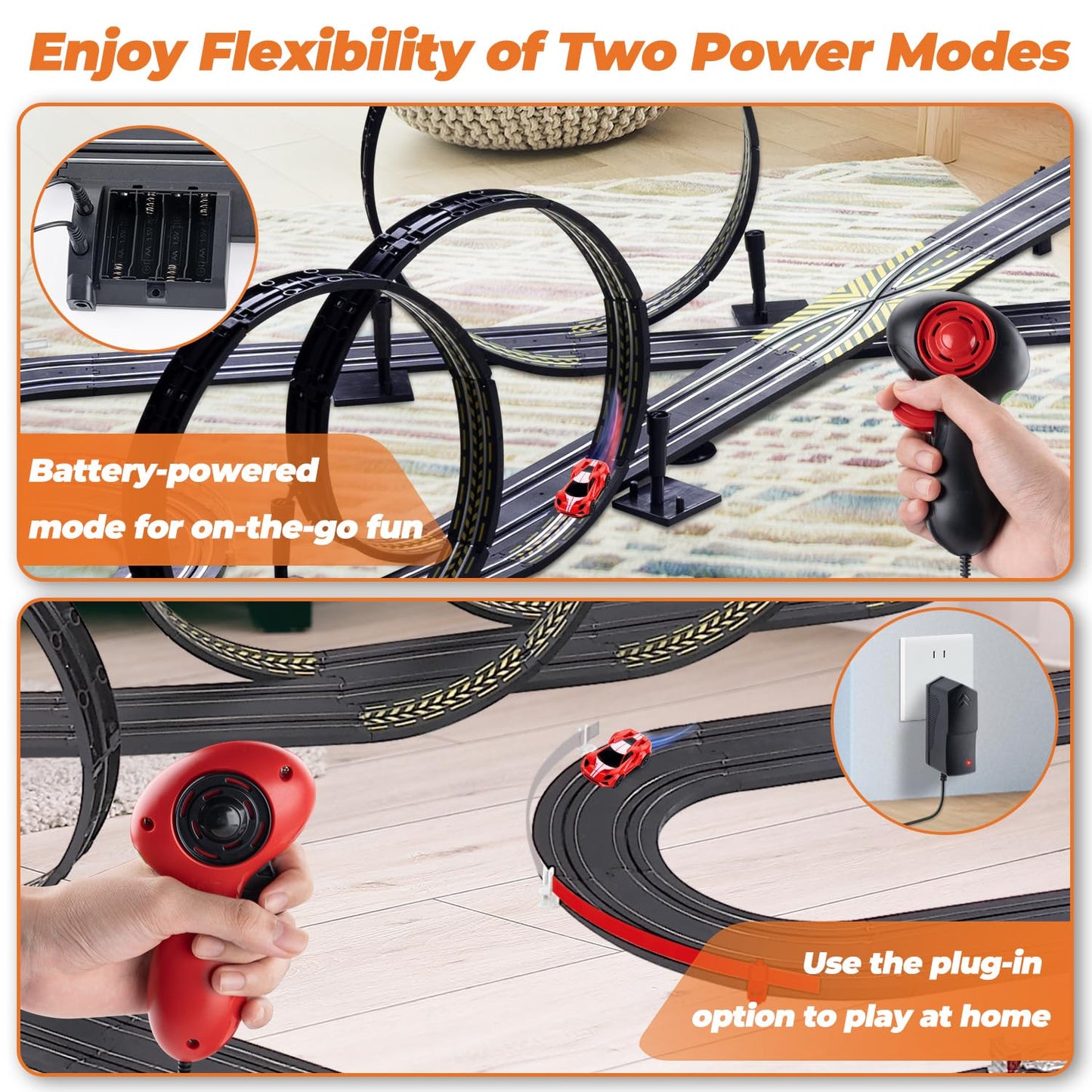 High-Speed Slot Car Race Track Playset, Deluxe Size Car Racing Games For Kids Electric Powered Super Loop Speedway With Two Cars For Dual Racing, Kids Toys For 6 7 8 9 10-16 Years Old Boys Gifts