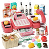 Stactcute 49Pcs Pretend Play Cash Register Toy Set For Kids With Real Calculator,Scanner,Microphone,Conveyor Belt,Weighing Tool,