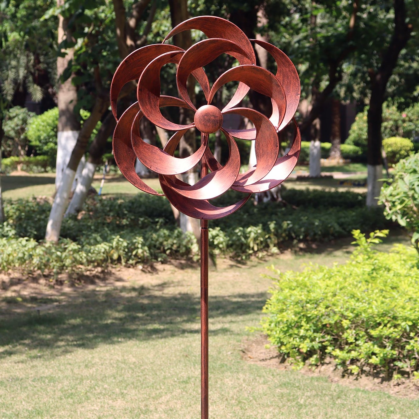 360 Degrees Metal Swivel Classical Wind Spinner Willow Leaves For Patio Lawn Outdoor Yard Lawn Garden