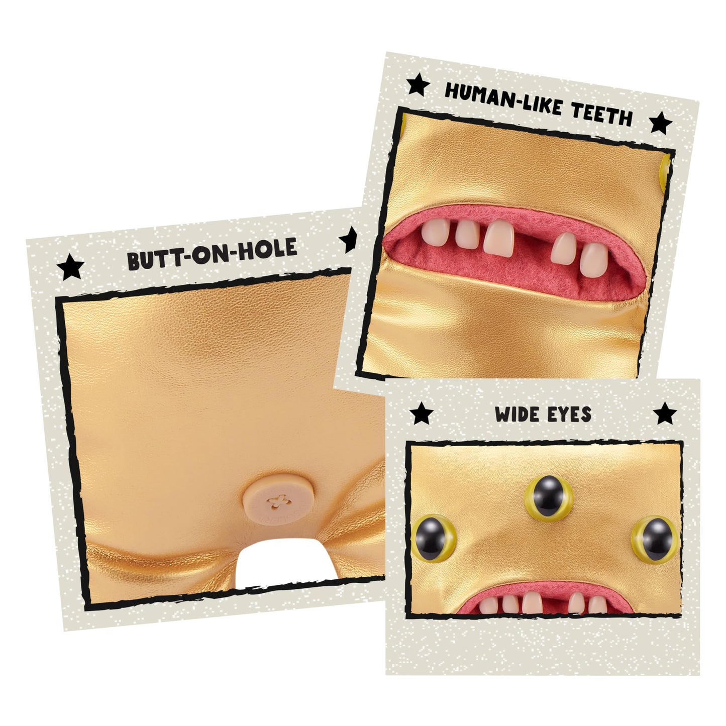 Fuggler Gold Fuggs By Zuru Funny Ugly Monster, Plush, Collectible, Toy (Reeko - All Over Gold)