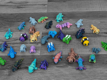 Articulating Mini Animal Fidget Toy Mystery Pack | Cute 3D Printed Desk Toy for Stress Relief | Eco-Friendly | Made in USA (5 Pa