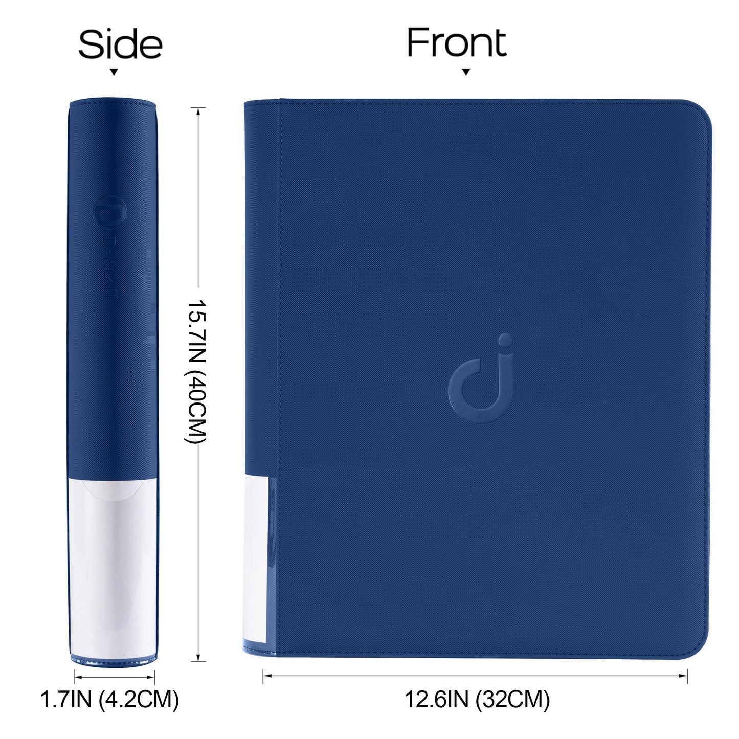 D DACCKIT Toploader Binder Holds 288 Top Loaders - 9-Pocket Top Loader Binder for 3 x 4 Rigid Card Holders for Trading Cards or Sports Cards Model A - Navy Blue