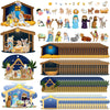 Glenmal 96 Sheets Make a Nativity Scene Sticker Nativity Crafts for Kids Religious Christmas Crafts Stickers with Scene Cardboar
