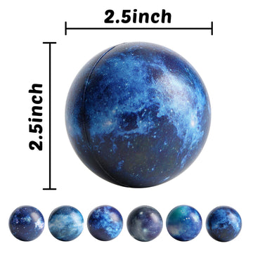 Lovestown 20 Pcs Galaxy Stress Balls, 2.5 Inch Space Theme Stress Balls Foam Squeeze Balls Stress Relief Balls For Outer Space Themed Party Favors School Carnival Reward