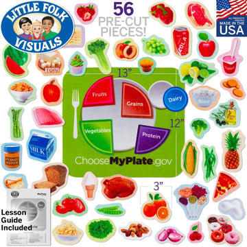 Little Folk Visuals My Plate Precut Flannel/Felt Board Figures, 56 Pieces Set