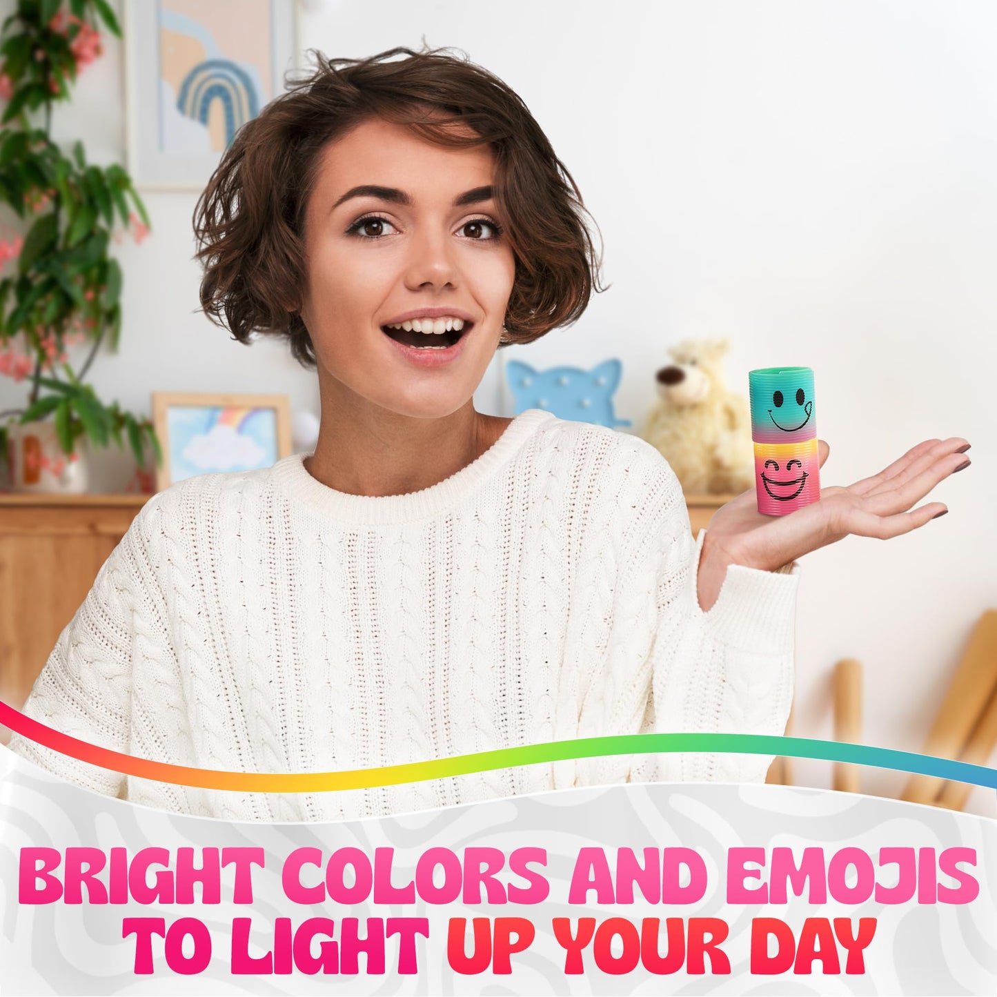 30 Pcs Mini Spring Party Favors Birthday Toys For Goodie Bags - Small Plastic Spring Toys Bulk Party Favors Mini Rainbow Plastic Coil Spring Gifts Bulk - Colorful Magic Spring Mini Fidget Toys Bulk