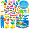 Kiditos 60Pcs Magnetic Fishing Bath Toys Game Set,Swimming Fish Toys For Bathtub,Water Table Bathtub Toys For Toddlers Kids Age