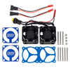 DKKY RC Motor Cooling Fan Heatsink 2Pcs DIY Kit for TRX4 ARRMA Axial 1/10 1/8 1/5 RC Model Car Upgrade Parts (Black)