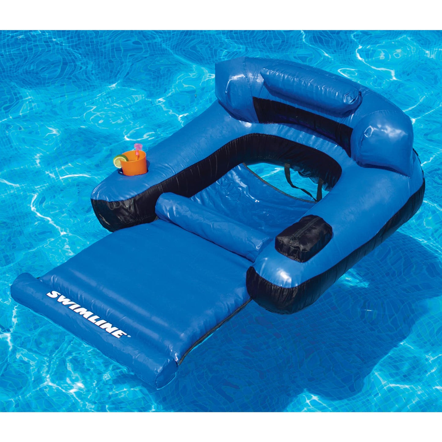 Big Joe Shaka Sling XL Pool Float, Ripple Blue, Doubled-Sided Mesh, Quick Draining Fabric, No Inflation Needed