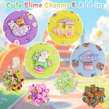 4 Pack Butter Slime, Super Soft & Non-Sticky Amusement Park Slime Kit For Girls & Boys, Slime Party Favors For Kids, Textures Se