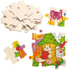 Seenelling 50 Pcs 4x5 Inch Blank Wooden Puzzle Pieces for Crafts DIY Make Your Own Puzzle to Draw on Unfinished Large Jigsaw Cla
