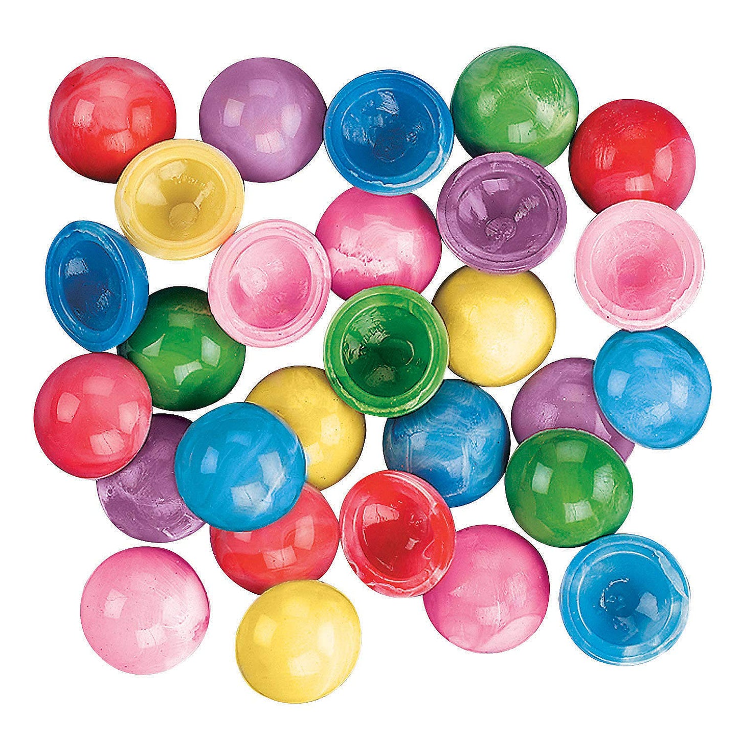 Fun Express Mini Marbleized Rubber Poppers Toys - Bulk Set Of 144 Pop Ups In Bright Marbleized Colors - Party Favors And Giveawa