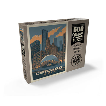 Mypuzzle Chicago, Il: Magic Bean, Vintage Poster - Premium 500 Piece Jigsaw Puzzle For Adults