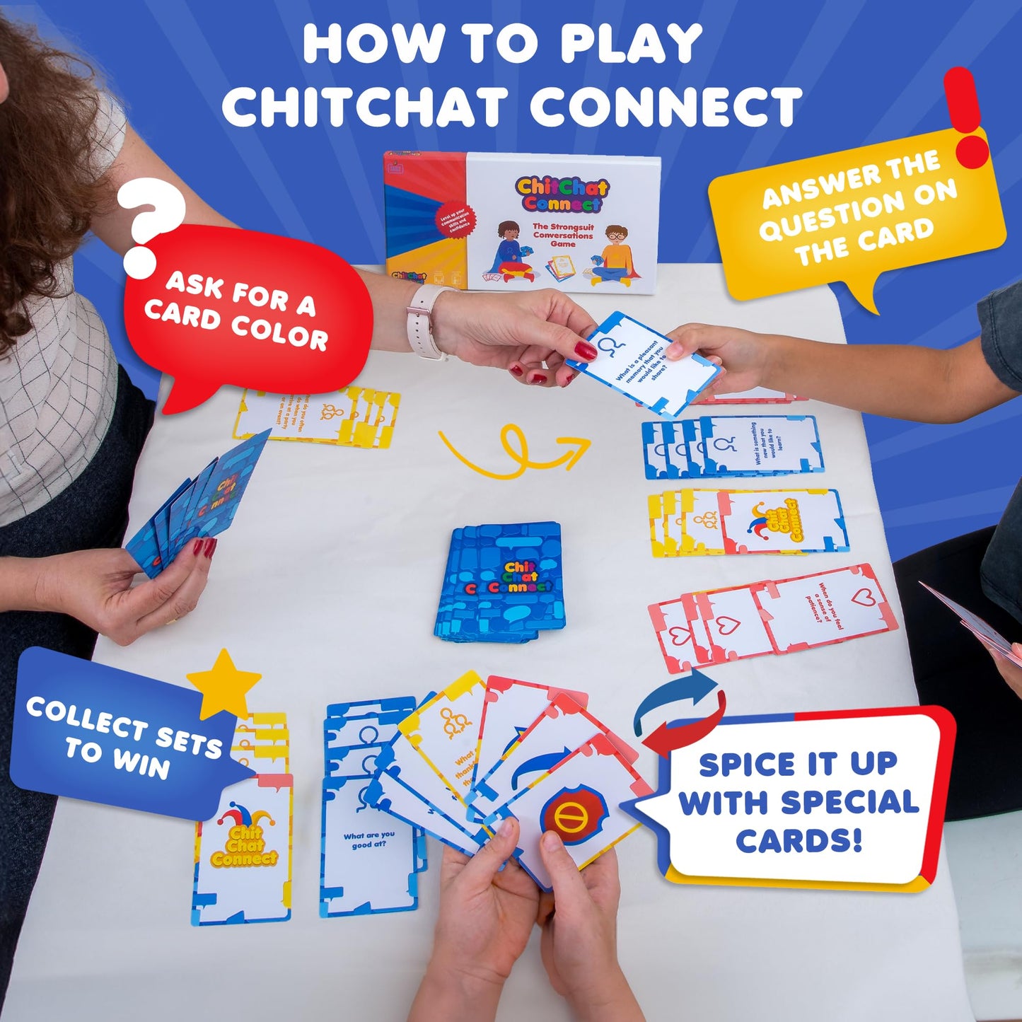 Strongsuit Chitchat Connect Conversation Cards For Kids Game | Social Skills Activities For Kids | Ice Breaker And Therapy Games | Ideal For Therapists And Parents | Develop Communication