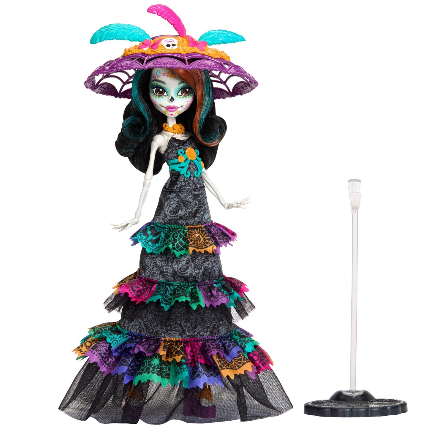 Monster High Skelita Calaveras Doll - Día De Muertos 2024 Collectible, La Catrina Hat, Multicolor, Model HXH99