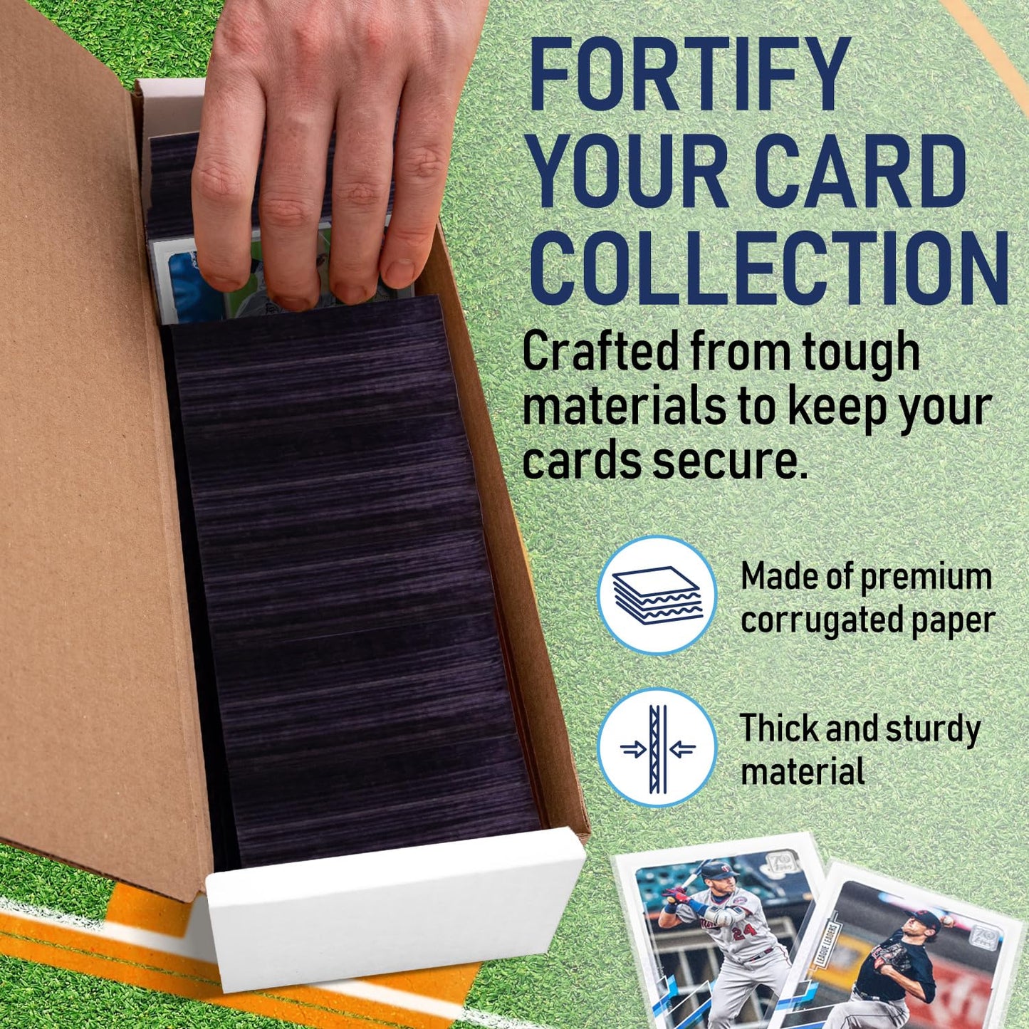 enhanced Cardboard Storage Boxes For Trading Card | Trading Card Storage Box Organizer For Sports Baseball Football Basketball MTG & TCG Collector Cards Sports Cards Box Holder Magic Boxes Bulk.