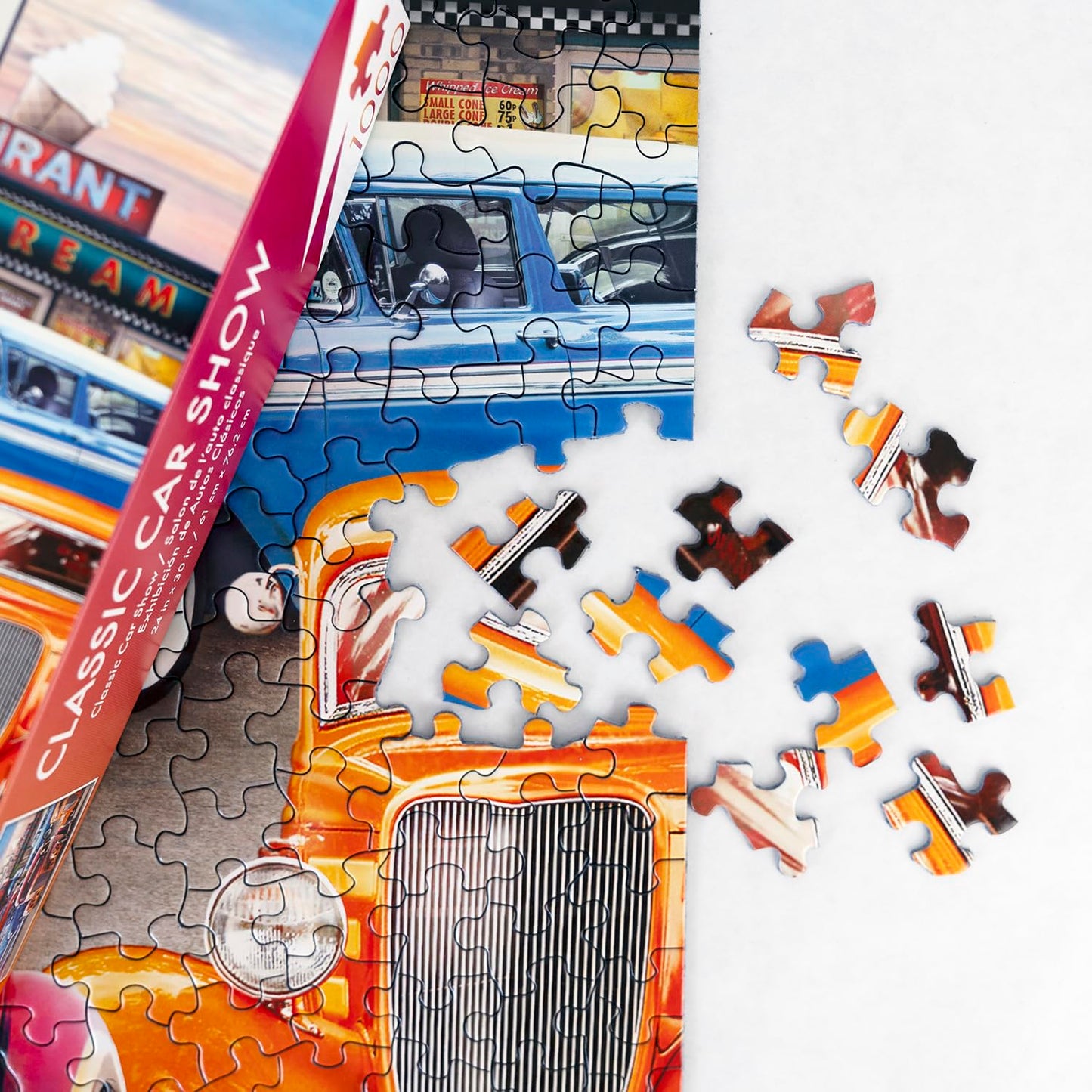 Springbok 1000 Piece Classic Car Puzzle - Hot Rods & Classic Cars - Made in USA - Cardboard