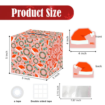 Surprise Money Box Gifts For Christmas, Money Gift Boxes Set For Women Men Girls Boys Friends, Santa Hat Decorations Box For Chr