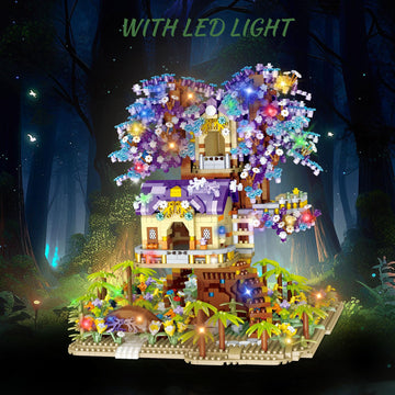 Pqkie Tree House Building Set,3049 Pcs Friendship Treehouse Street View Building Kit,Stem Creative Forest House Micro Blocks Toy