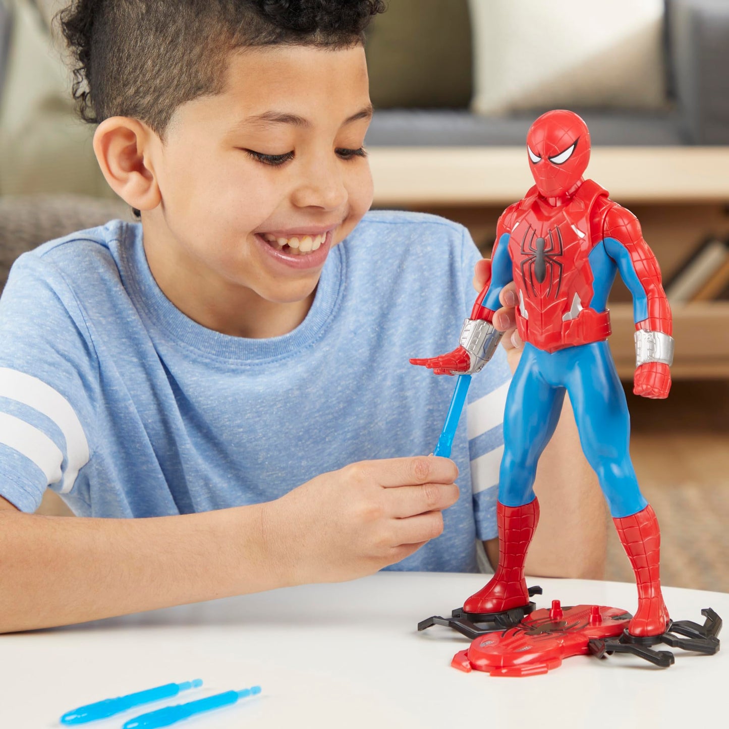 Marvel Spider-Man Thwip Blast Spider-Man Action Figure with Accessories 11-Inch-Scale Super Hero Toys for Kids Ages 4 and Up