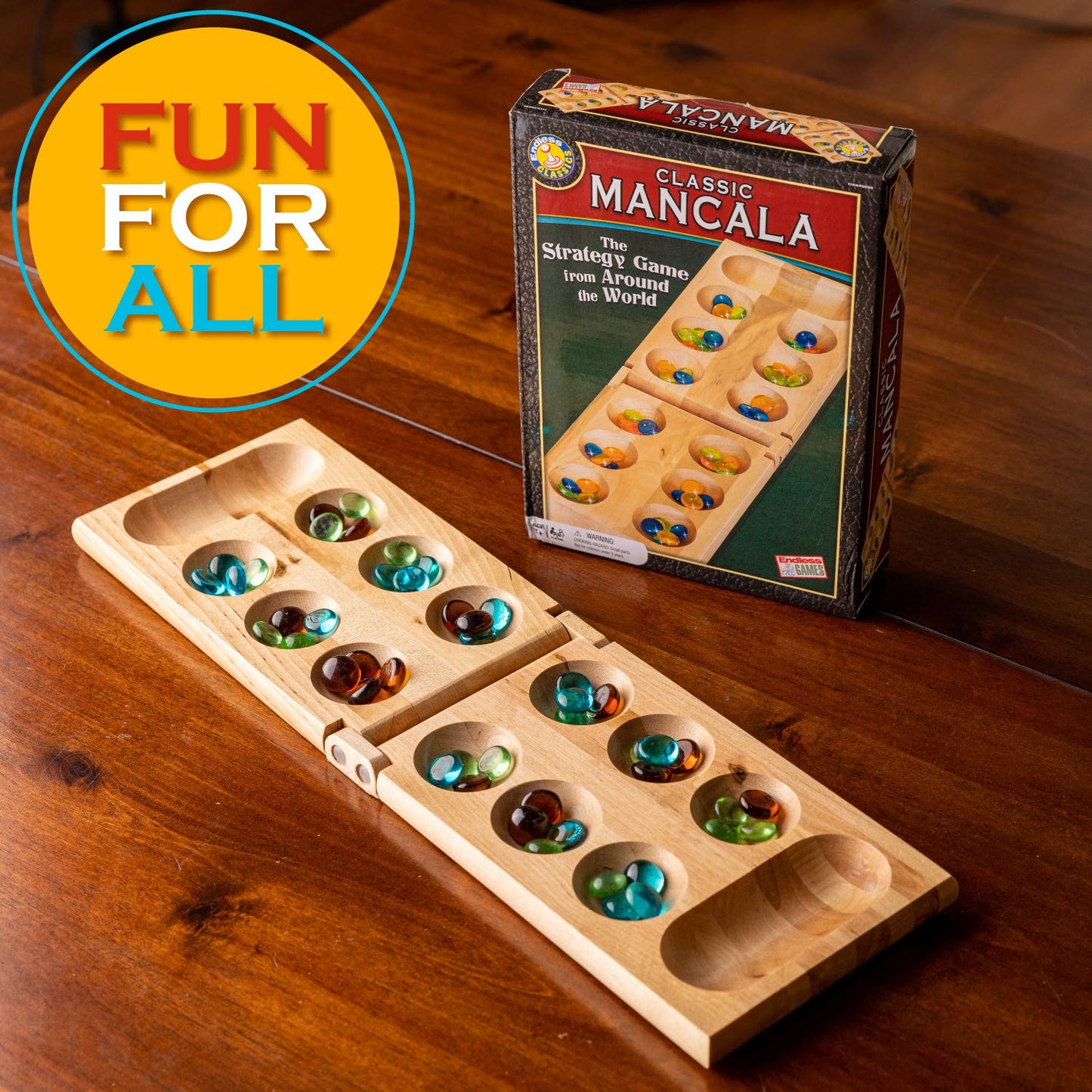 Classic Mancala - Fun Board Game For Friends And Family - Timeless Strategy Game