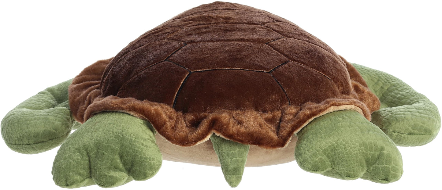 Aurora® Adorable Super Flopsie™ Sea Turtle Stuffed Animal - Playful Ease - Timeless Companions - Green 27 Inches
