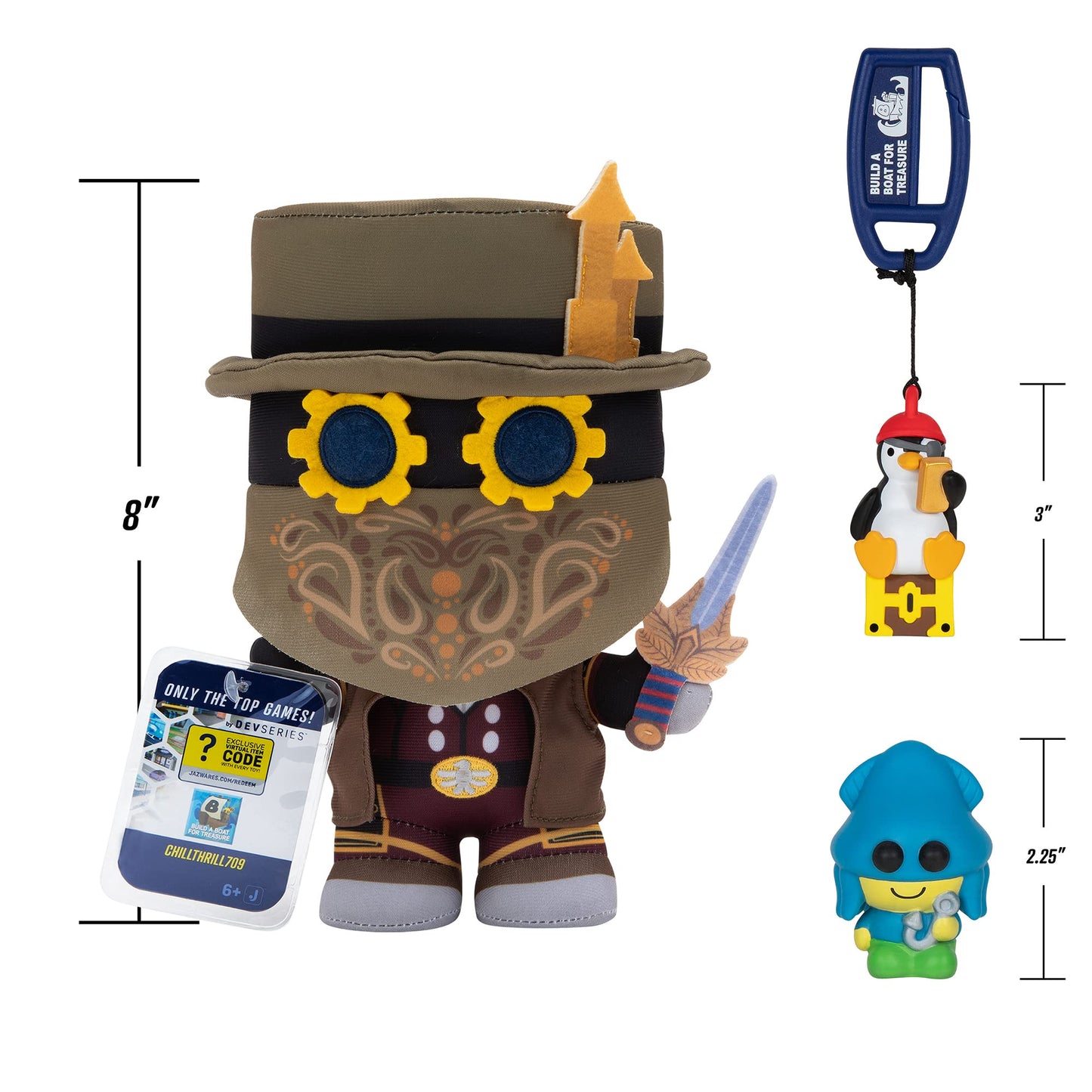 Devseries Build A Boat For Treasure Collector Bundle - Three Exclusive Virtual Item Codes With Plush, Squooshems, And Hanger