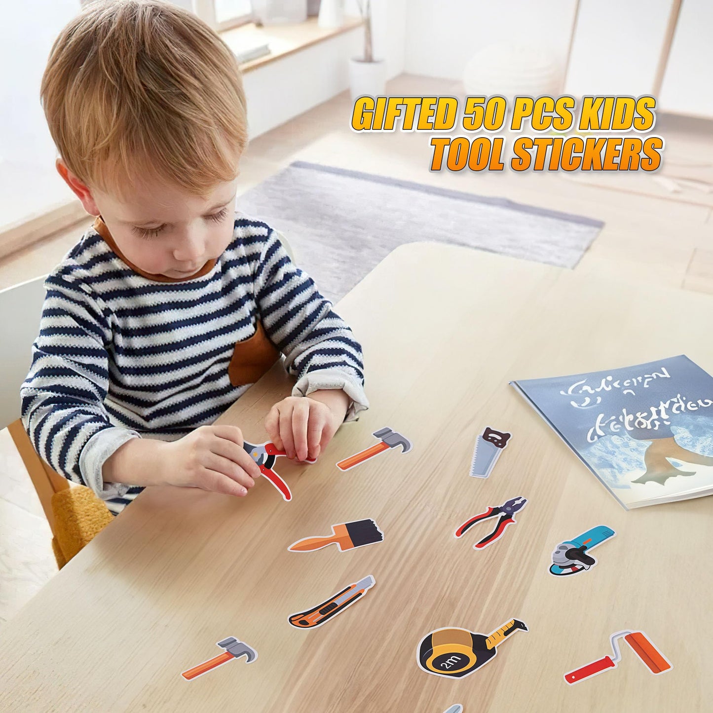 Kids Tool Bench, Kids Tool Set 138 Pieces with Realistic Tools, Electric Drill and Kids Tool Stickers, Toddler Workbench Pretend