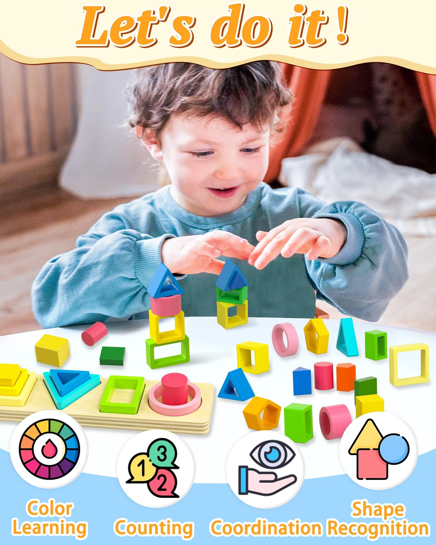 Kecristv Montessori Toys For 1 2 Year Old Boys Girls, Toddler Toys Age 1-2, Wooden Toys For Ages 0-2 2-4, 1 2 Year Old Girl Boy