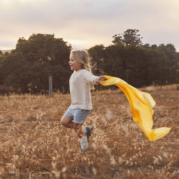 Sarah'S Silks Sunshine Playsilk - 100% Silk, Montessori And Waldorf Toys, Bright Colored Play Scarves For Toddlers To Use For Pretend Play