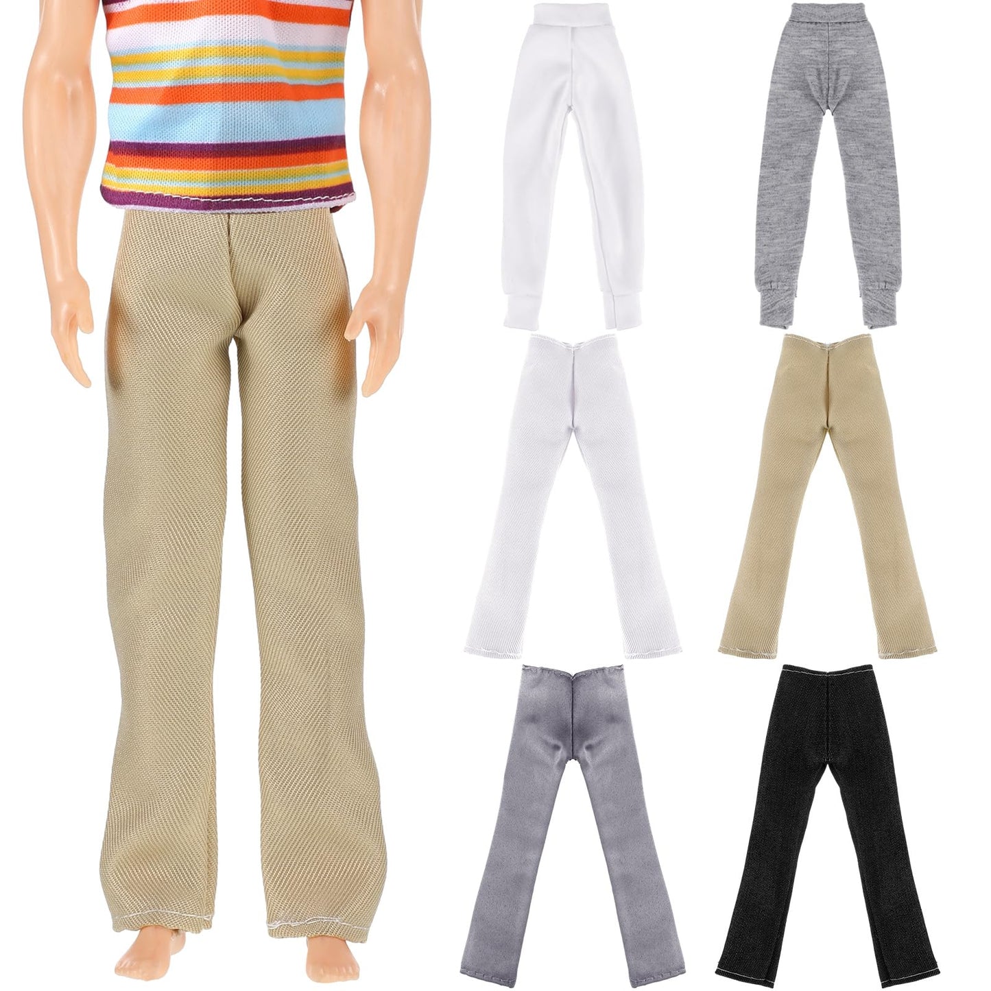 Bencailor 6 Pcs Doll Clothes Boy Doll Beach Shorts Tropical Print Swimsuit Doll Accessories For Boy Dolls (Trendy)