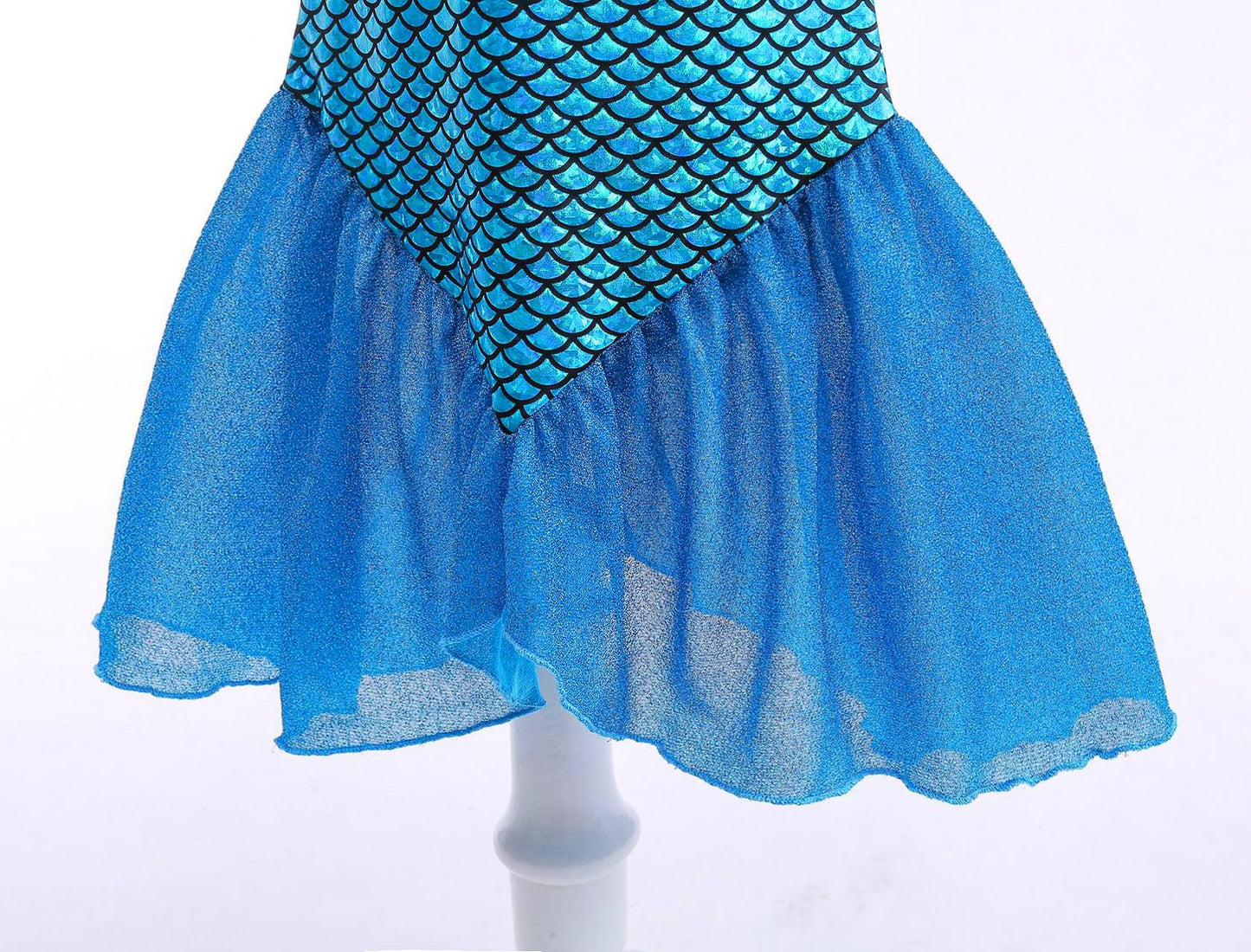 Huutiomys Little Girl Luxury Mermaid Costume Princess Dress For Girls With Accessories (Blue, 3-4 Years)