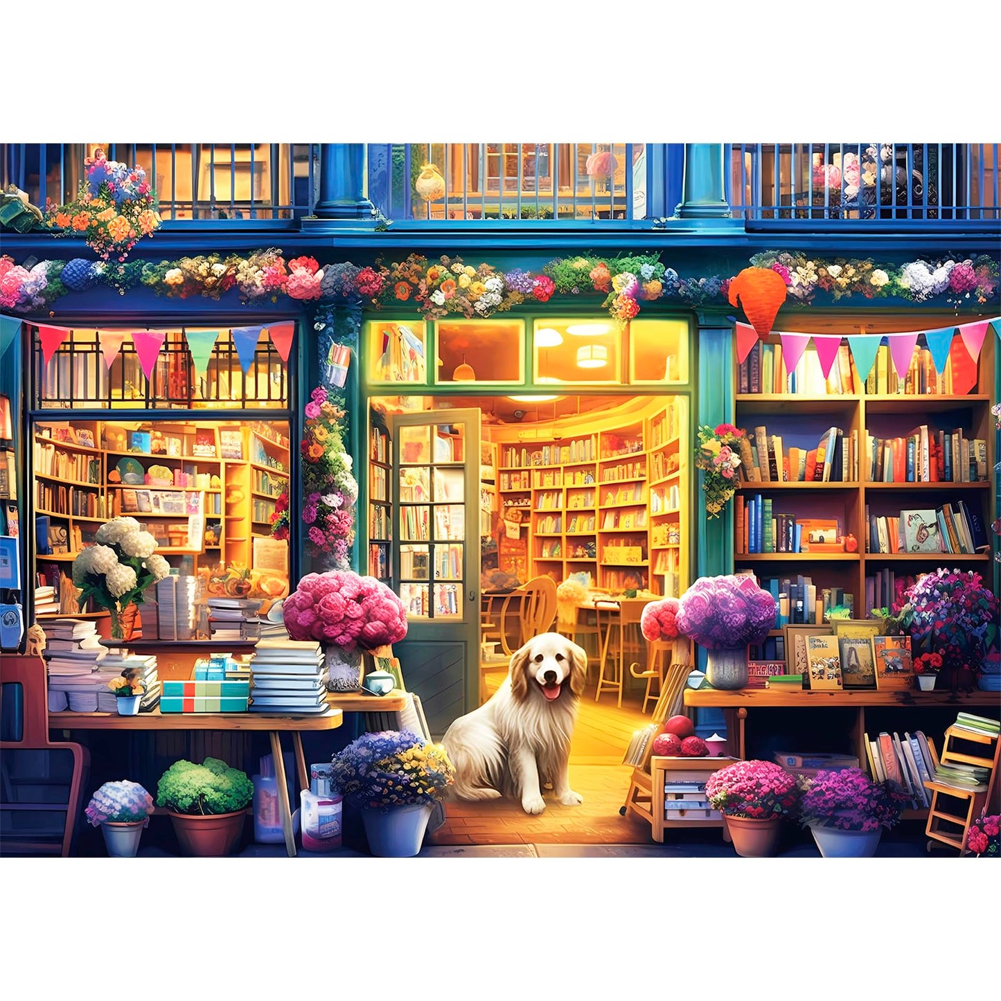 500 Piece Puzzles For Adults, Jigsaw Puzzles 500 Pieces, Puzzles 500 Pieces For Adults, Bookstore Dogs Jigsaw Puzzles, Funny Puz