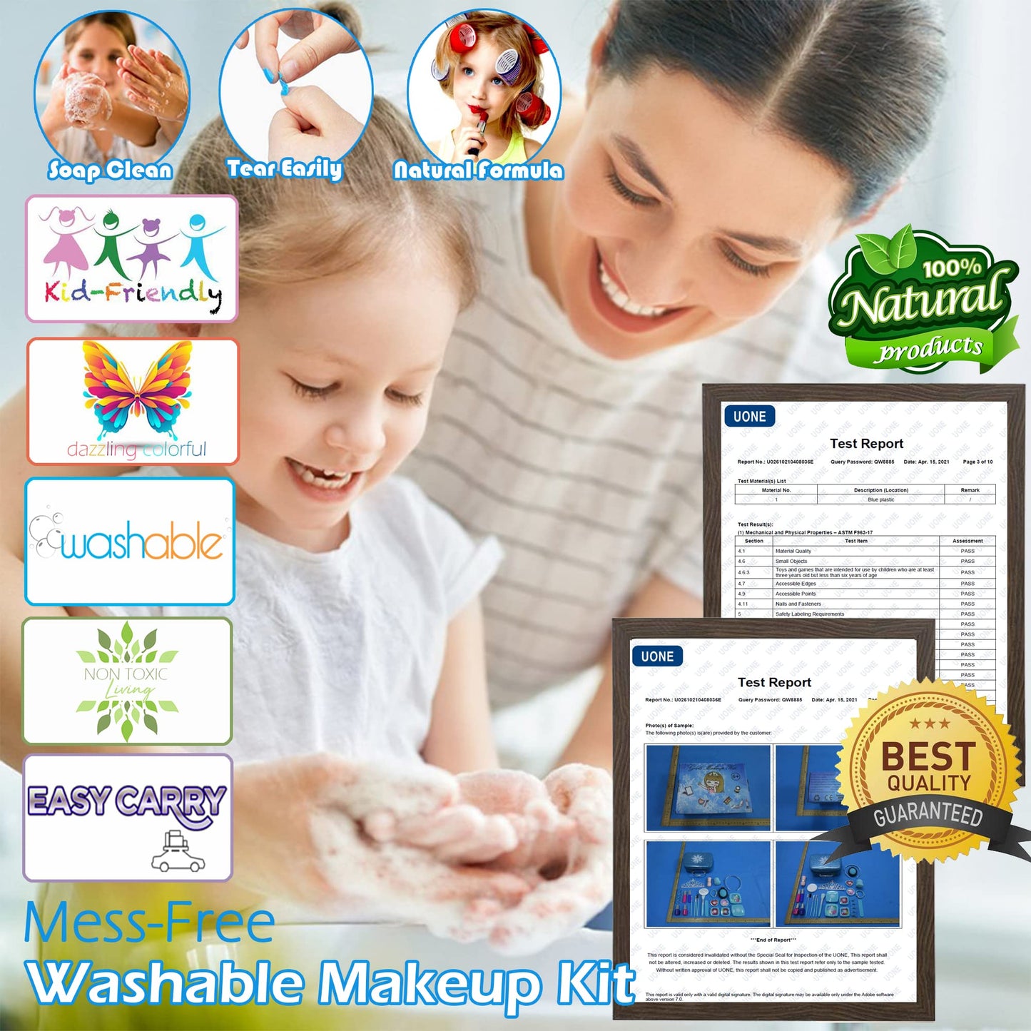 Kids Makeup Kit Girls Toys - Toys for Girls, Washable Make Up for Girls Princess, Non ToxicToddlers Pretend Cosmetic Kits,Age3-1