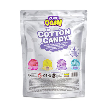 ZURU Oosh Cotton Candy Slime 100g (Grape) - Fluffy Stretch Slime that Grows 3000% in Size, Perfect for Kids and Girls, Purple Color