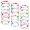Jadive 48 Pcs Colorful Kids Friendship Bracelet Set Adjustable Stretch Beaded Bracelets Swift Bracelet Preppy Heishi Surfer Brac